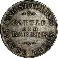 GREAT BRITAIN TOKEN Silver 1811 1 Shilling Cattle & Barber  York Dalton# 79