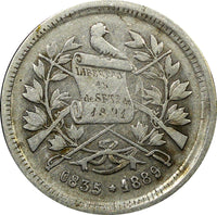 Guatemala Silver 1889 Star 25 Centavos  KM# 205.1 (22 588)