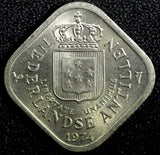 Netherlands Antilles Copper-Nickel 1974 5 Cents SCARCE KEY DATE  KM# 13 (23 731)
