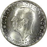 Sweden Gustaf V Silver 1942 G 1 Krona Choice UNC 25mm KM# 814 (22 109)