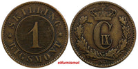 Denmark Christian IX Bronze 1871 1 Skilling Rigsmont KEY DATE VF KM# 774 (9643)