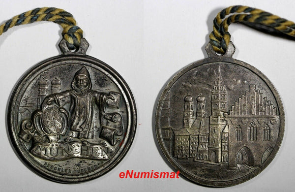 GERMANY Silvered Bronze Munchen Bayern Medal Deschler 1890 37mm+Loop (18 359)