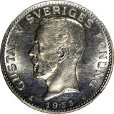 SWEDEN Gustaf V Silver 1933 G 1 Krona NGC MS61 PROOF LIKE Flashy KM# 786.2 (036)