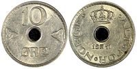 Norway Haakon VII Copper-Nickel 1941 10 Ore WWII Issue KM# 383 (21 740)
