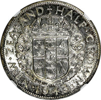 New Zealand George VI Silver 1943 1/2 Crown NGC AU58 32mm KM# 11