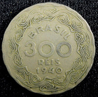BRAZIL Copper-Nickel 1940 300 Reis Getúlio Dornelles Vargas KM# 546 (22 998)