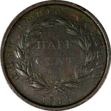 Straits Settlements Victoria Copper 1845 1/2 Cent Calcutta ,India KM# 2 (304)