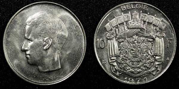 BELGIUM Baudouin I 1971 10 Francs legend in Dutch UNC KM# 156.1 (22 702)