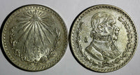 Mexico ESTADOS UNIDOS MEXICANOS LOT OF 4 Silver 1943-1962 Peso KM# 455 KM# 459