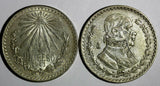 Mexico ESTADOS UNIDOS MEXICANOS LOT OF 4 Silver 1943-1962 Peso KM# 455 KM# 459
