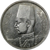 Egypt Farouk Silver AH1356 (1937) 10 Piastres aUnc Condition KM# 367 (10 655)