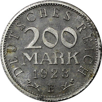Germany - Weimar Republic PROOF 1923 E 200 Mark Mintage-4 095 SCARCE KM# 35 (00)