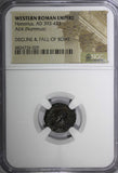 WESTERN ROMAN Honorius AD 393-423 AE4 Nummus /Rev.Three emperors NGC (029)