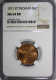 Saint Thomas & Prince Island 1971 50 Centavos NGC MS64 RB  KM# 17.2 (015)