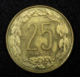 Cameroon Aluminum-Bronze 1958 25 Francs Paris Mint UNC KM# 12 (22 637)