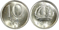 SWEDEN Gustaf V Silver 1942-1950 10 Ore UNC/BU KM# 813 RANDOM PICK (1 COIN) (29)
