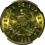Guatemala Bartolomé de las Cas 1995 1 Centavo NGC MS66 TOP GRADED KM# 275.5 (29)