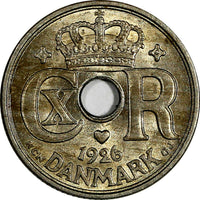 Denmark Christian X 1926 HCN; GJ 10 Ore UNC Toned KM# 822.1 (18 542)