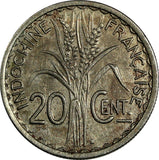 French Indo-China Copper-Nickel 1941 S 20 Cents  San Francisco Mint KM#23a.2 (8)