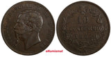 Italy Vittorio Emanuele II Copper 1867 OM 10 Centesimi Strasbourg KM# 11.5 (334)