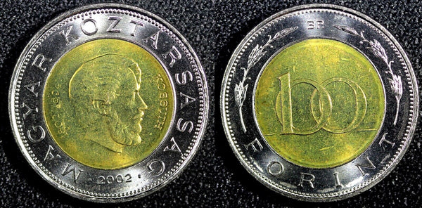 HUNGARY Bi-Metallic Lajos Kossuth 2002 BP 100 Forint GEM BU KM# 760 (23 870)