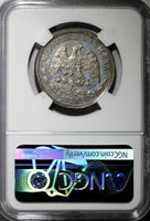 Mexico SECOND REP.Silver 1886 Mo M 50 Centavos NGC UNC DETAILS VERY RARE KM#407