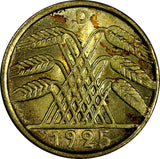 Germany Weimar Republic Aluminium-Bronze 1925 D 5 Reichspfennig UNC KM# 39/17358
