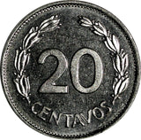 Ecuador Nickel Clad Steel 1966 20 Centavos KM# 77.1c (15440)