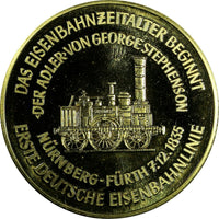 Germany Nurnberg Bronze Medal 1835 1st Gerrman Locomotive BU 39mm (18 306)