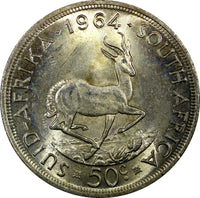 South Africa Silver 1964 50 Cents 38.8mm High Grade Mintage-86,000 KM# 62 (195)