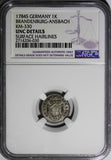 German States BRANDENBURG-ANSBACH 1784-S 1 Kreuzer NGC UNC DETAILS KM# 330 (030)