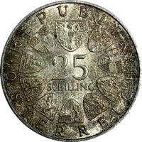 Austria Maria Theresia Silver 1967 25 Schilling UNC Nice Toned KM# 2901 (18 777)