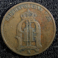 SWEDEN Oscar II Bronze 1875 1  Öre KM# 734 (23 159)