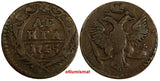 Russia Elizaveta Petrovna Copper 1745 Denga WIDE PLANCHET KM# 188 (14 864)