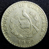 GUATEMALA Copper-Nickel 1969 25 Centavos Large Date KM# 269 (23 764)