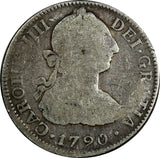 Mexico SPANISH COLONY Charles IV Silver 1790 2 Reales 1 Year Type KM# 90 (166)