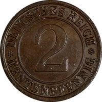 Germany - Weimar Republic 1923 J 2 Rentenpfennig Stuttgart aUNC KM# 31 (172)