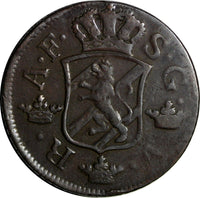 SWEDEN COPPER Adolf Frederick 1758 2 Ore,S.M Mintage: 91,000 SCARCE KM#461 14560