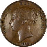 GREAT BRITAIN Victoria Copper 1858 1 Penny BETTER DATE KM# 739 (20 742)