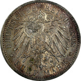 German States PRUSSIA Wilhelm II Silver 1898 A 5 Mark Toned KM# 523 (47)