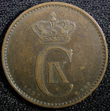 Denmark Christian IX Bronze 1897 VBP 2 Ore  KM# 793.2 (23 777)