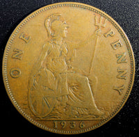 Great Britain George V Bronze 1936 1 Penny KM# 838  (23 337)