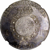 SWEDEN Gustaf III Silver 1782 OL Riksdaler NGC XF DETAIL SCARCE Dav-1736,KM# 527