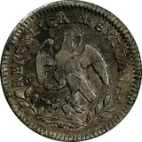 MEXICO Silver 1862/1 Go YF  1/2 Real OVERDATE "2/1" Guanajuato Mint KM# 370.7