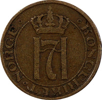 Norway Haakon VII Bronze 1927 1 Ore  SCARCE DATE KM# 367  (20 842)