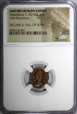 EASTERN ROMAN Theodosius II AD 402-450 AE4 NUMMUS / Three Emperors NGC (031)