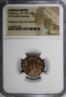 ROMAN.Gallienus AD 253-268  BI Double-Denarius / Rev. Mars NGC (026)