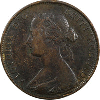 Great Britain Victoria Bronze 1861 1/2 Penny  KM# 748.2 (20 591)