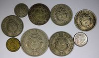 Costa Rica LOT OF 9 COINS 1914-1972 50, 25 ,5 Centimos , 1 Colón  (20 918)