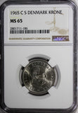 DENMARK Frederik IX 1965 CS 1 Krone NGC MS65 TOP GRADED BY NGC  KM# 851.1 (186)